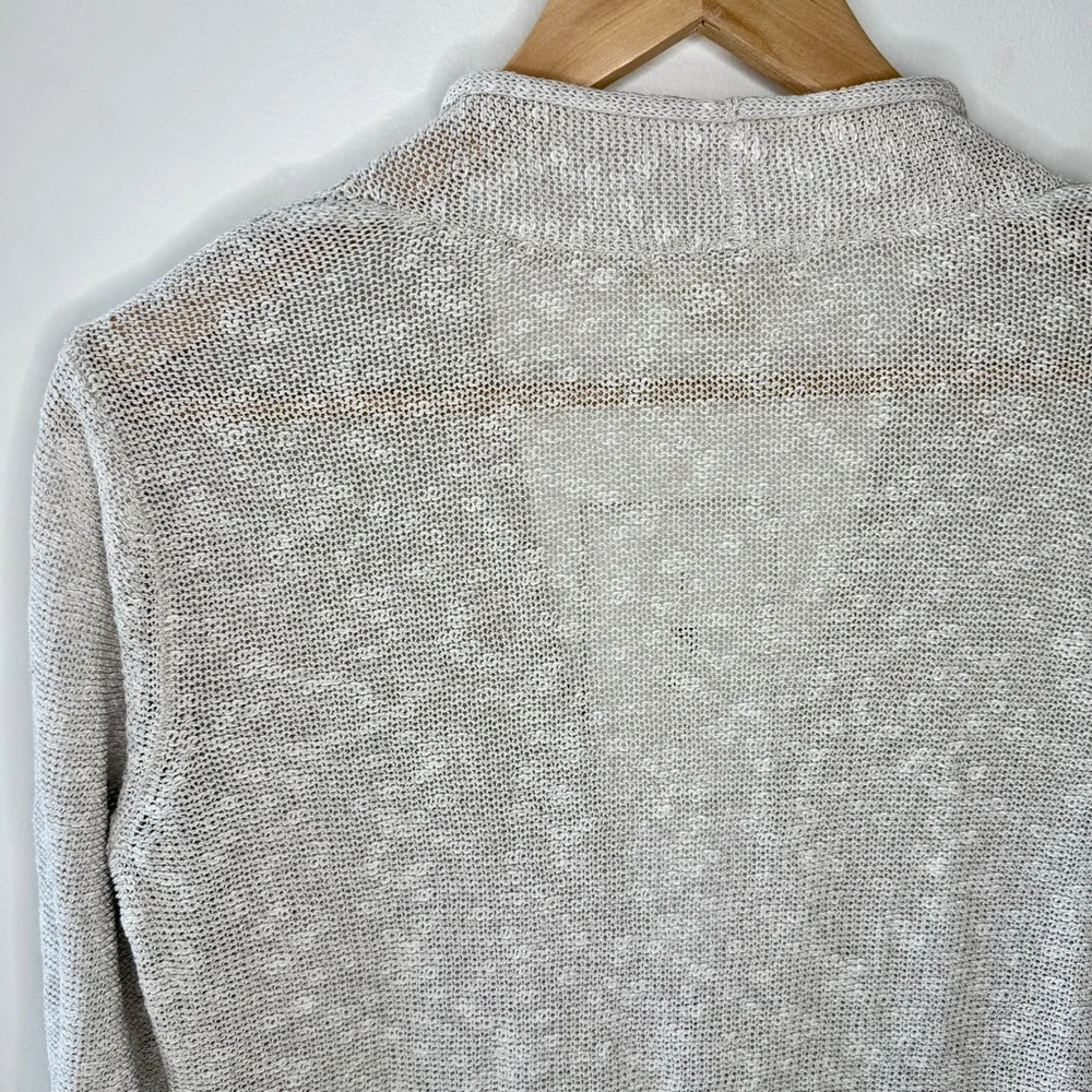 Coldwater Creek Linen & Cotton Cream Loose Knit Long Cardigan SMALL - Picture 8 of 11